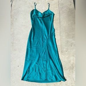 Satin Green Midi Dress